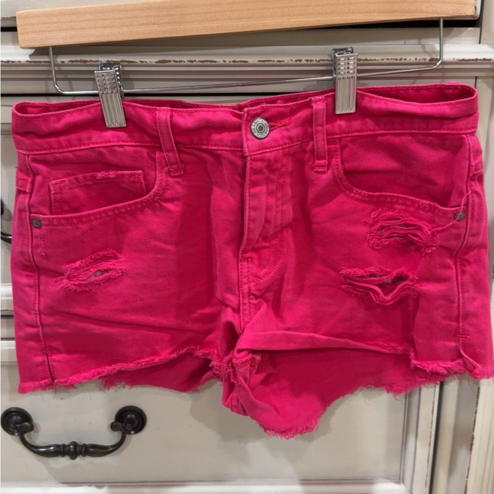 Abercrombie & Fitch Bright Pink Jean Shorts